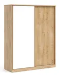 Šatní skříň s posuvnými dveřmi a zrcadlem cody - dub