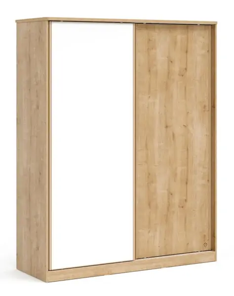 Šatní skříň s posuvnými dveřmi a zrcadlem cody - dub