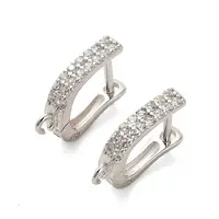 925 Sterling Silver Cubic Zirconia Leverback Earring Findings