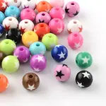 Star Pattern Opaque Acrylic Beads