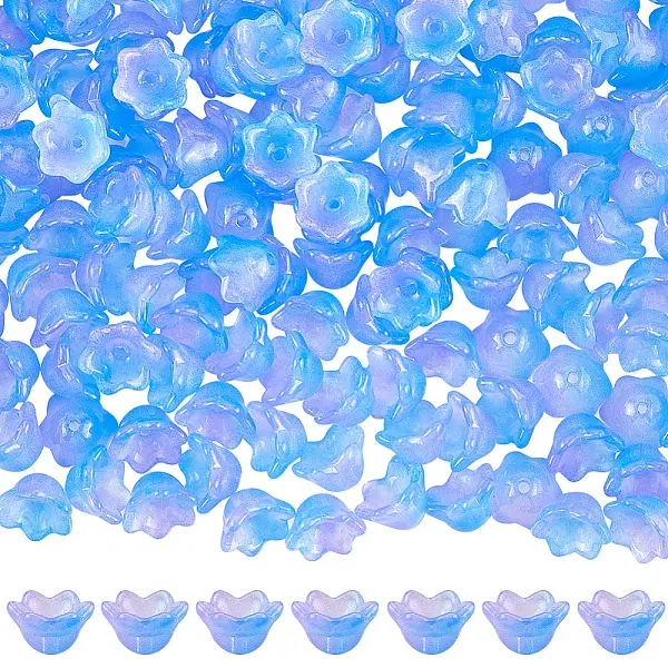 200Pcs Glass Bead Caps for Wind Chimes Making
