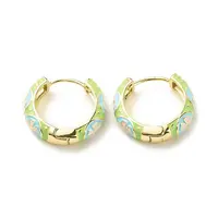 Flower Enamel Hoop Earrings