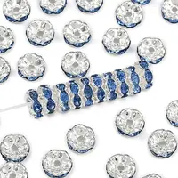 Brass Rhinestone Spacer Beads