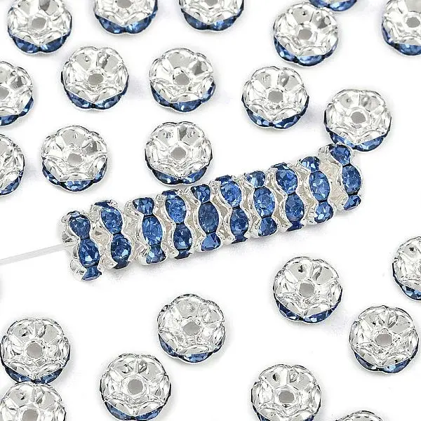 Brass Rhinestone Spacer Beads