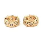 Brass Micro Pave Cubic Zirconia Beads