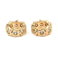 Brass Micro Pave Cubic Zirconia Beads