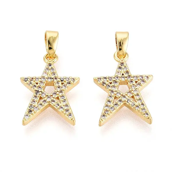 Brass Micro Pave Cubic Zirconia Pendants