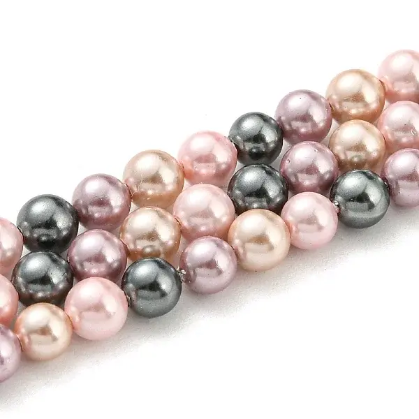 Electroplated Shell Pearl Beads Strands
