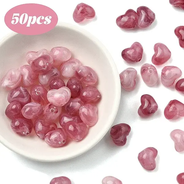 50Pcs Opaque Acrylic Beads