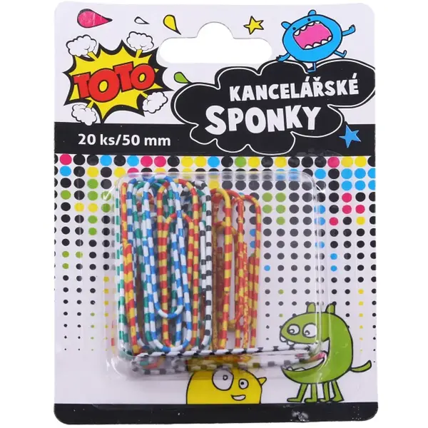 TOTO Sponka kancelářská pruhovaná 20 ks, 50 mm