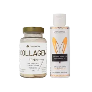 PHARMA ACTIV Collagen Femin tob.90 + Magnetifico Masážní afrodiziakální olej Sandalwood 100ml