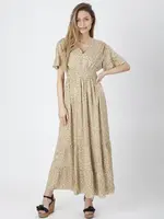 PERSO Woman's Women's dress with a floral motif cinched at the waist