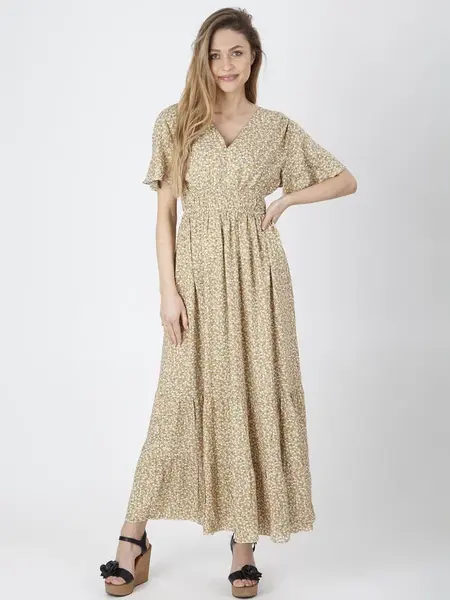 PERSO Woman's Women's dress with a floral motif cinched at the waist