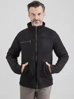PERSO Man's Men's short eco-suede jacket with a zipper