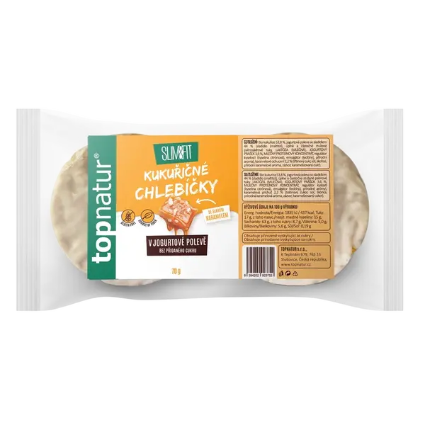 TOPNATUR Slim&Fit Kukuřičné chlebíčky se slaným karamelem v jogurtové polevě 70 g