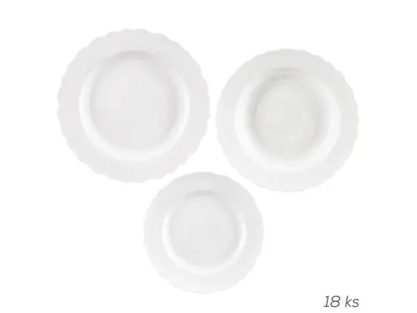 Sada jídelní ORION Mona - rozbaleno - JEN 4x mělké , 2x dezertní a 6x hlubokých