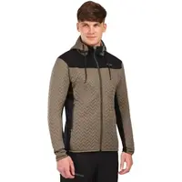 KILPI NEVIA Pánská fleecová mikina s kapucí, khaki, velikost