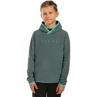 KILPI FLOND Chlapecká fleecová mikina s kapucí, tmavě zelená, velikost
