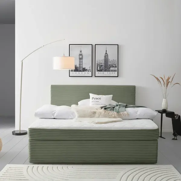 MID.YOU AMERICKÁ POSTEL, 160/200 cm, zelená