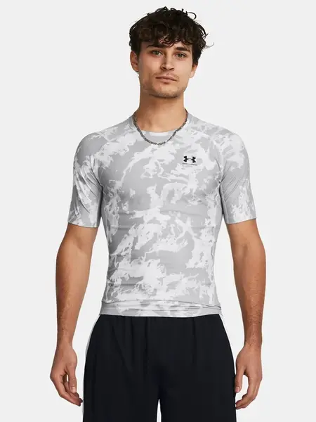 Šedé pánske tričko Under Armour UA HG Iso-Chill Prtd SS