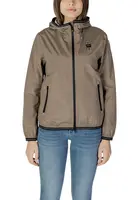 Blauer dámska bunda s kapucňou