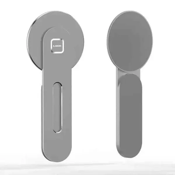 Magnetický boční držák telefonu na notebook / MacBook, hliníkový, skládací konstrukce, stříbrný