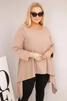 Kesi Dámska tunika Plus Size bavlnená s asymetrickým strihom fango