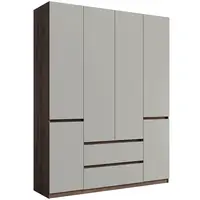 Skříň 6D 2SZ Madison 46 šedá/ořech elegant