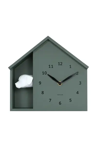 Zvukové nástěnné hodiny Karlsson Peeking Doggy 29 x 26 cm