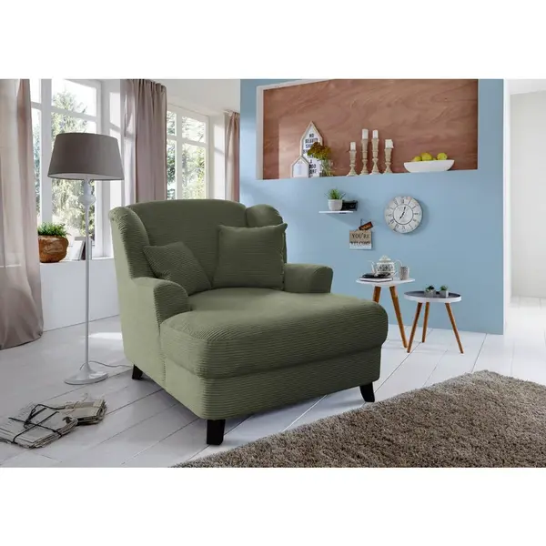 Sit & More XXL KŘESLO, textil, olivově zelená