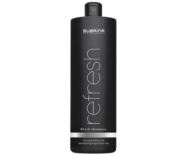 Šampon pro udržení platinového odstínu vlasů Subrina Professional Refresh Black Shampoo - 1000 ml (061123) + dárek zdarma