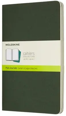 Sešity MOLESKINE 3 ks čisté tm. zelené L