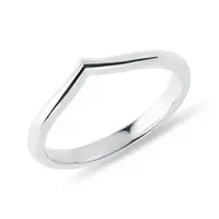 Chevron prsteň z bieleho 14k zlata KLENOTA