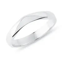 Minimalistický pánský snubní prsten v bílém zlatě KLENOTA