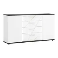 Komoda Venezia VENK01 2D4S bílý alpský/dub vicenza černá/mdf bílý L