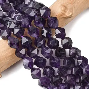Faceted Natural Amethyst Beads Strands