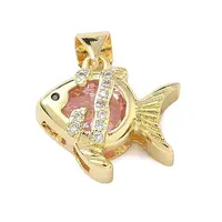 Brass Micro Pave Cubic Zirconia Pendants