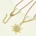 304 Stainless Steel Micro Pave Clear Cubic Zirconia Pendant Necklaces for Women