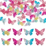 32Pcs 4 Colors Butterfly Transparent Resin Cabochons