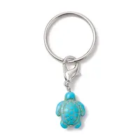 Turtle Dyed Synthetic Turquoise Keychain