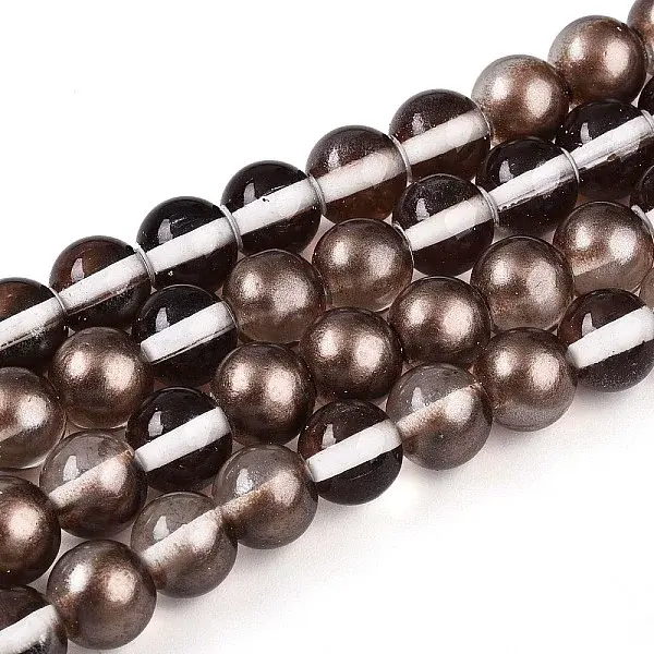 Baking Paint Transparent Glass Beads Strands