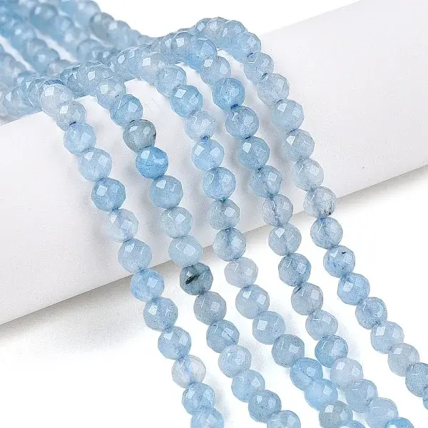 Natural White Jade Bead Strands