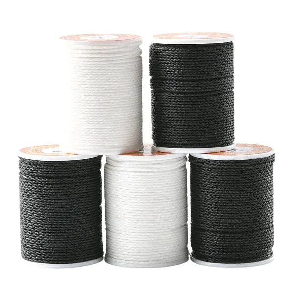 5 Rolls 2 Colors Round Waxed Polyester Cord