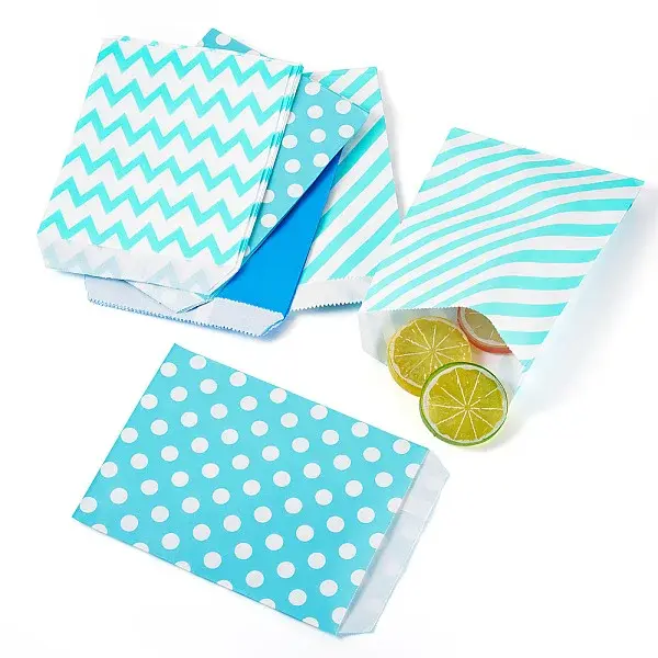 40Pcs 4 Styles Kraft Paper Bags