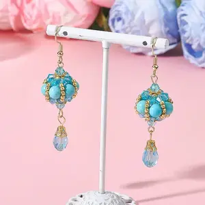 Synthetic Turquoise Dangle Earrings