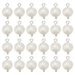 24Pcs Natural Pearl Two Sides Polished Charms