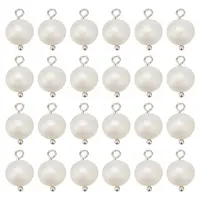 24Pcs Natural Pearl Two Sides Polished Charms