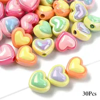 30Pcs 5 Colors Opaque Acrylic Beads