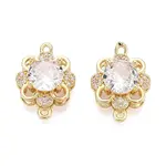 Brass Pave Clear Cubic Zirconia Connector Charms