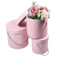 3Pcs 3 Sizes Column Cardboard Paper Bouquet Packing Boxes
